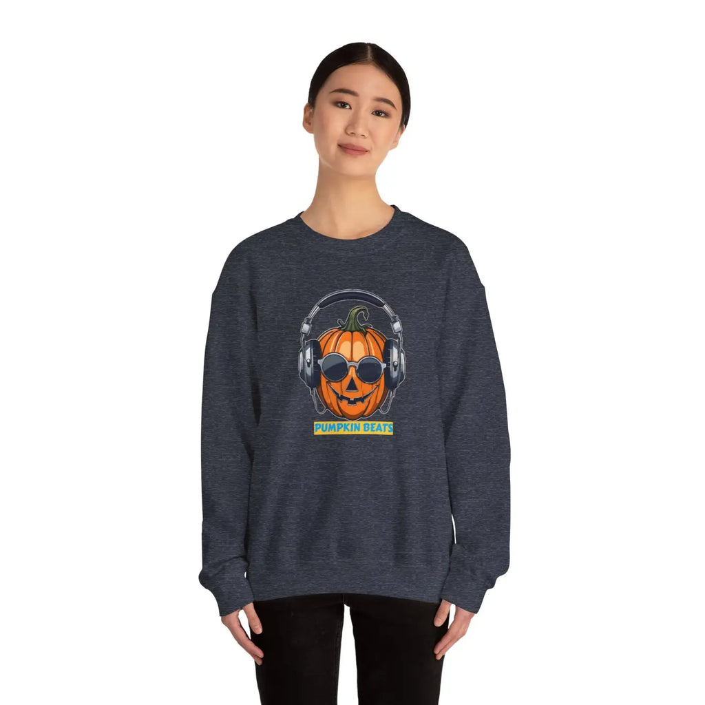 Pumpkin Beats Jack O Lantern Headphone Sweatshirt - Halloween - DipaliZ