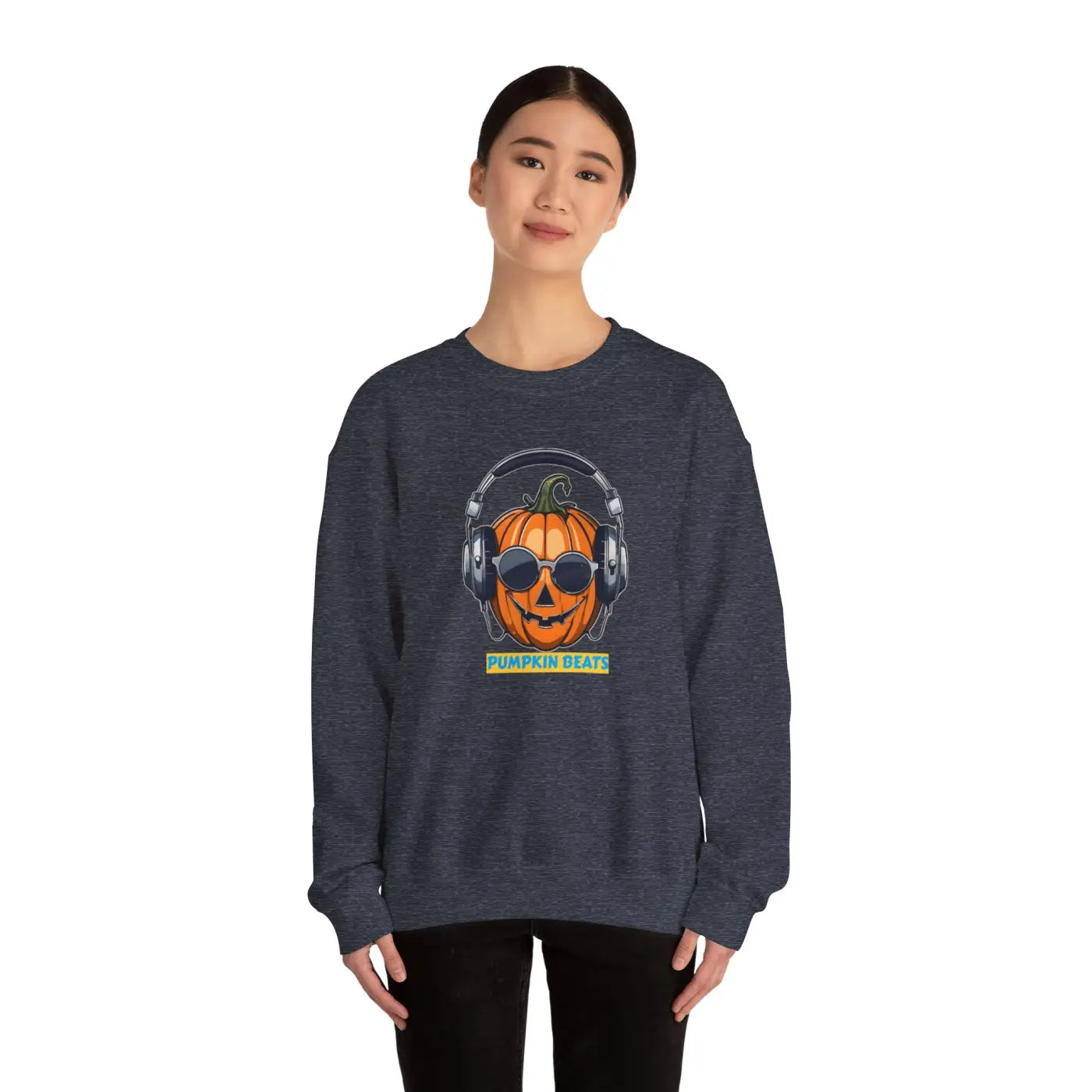 Pumpkin Beats Jack O Lantern Headphone Sweatshirt - Halloween - DipaliZ