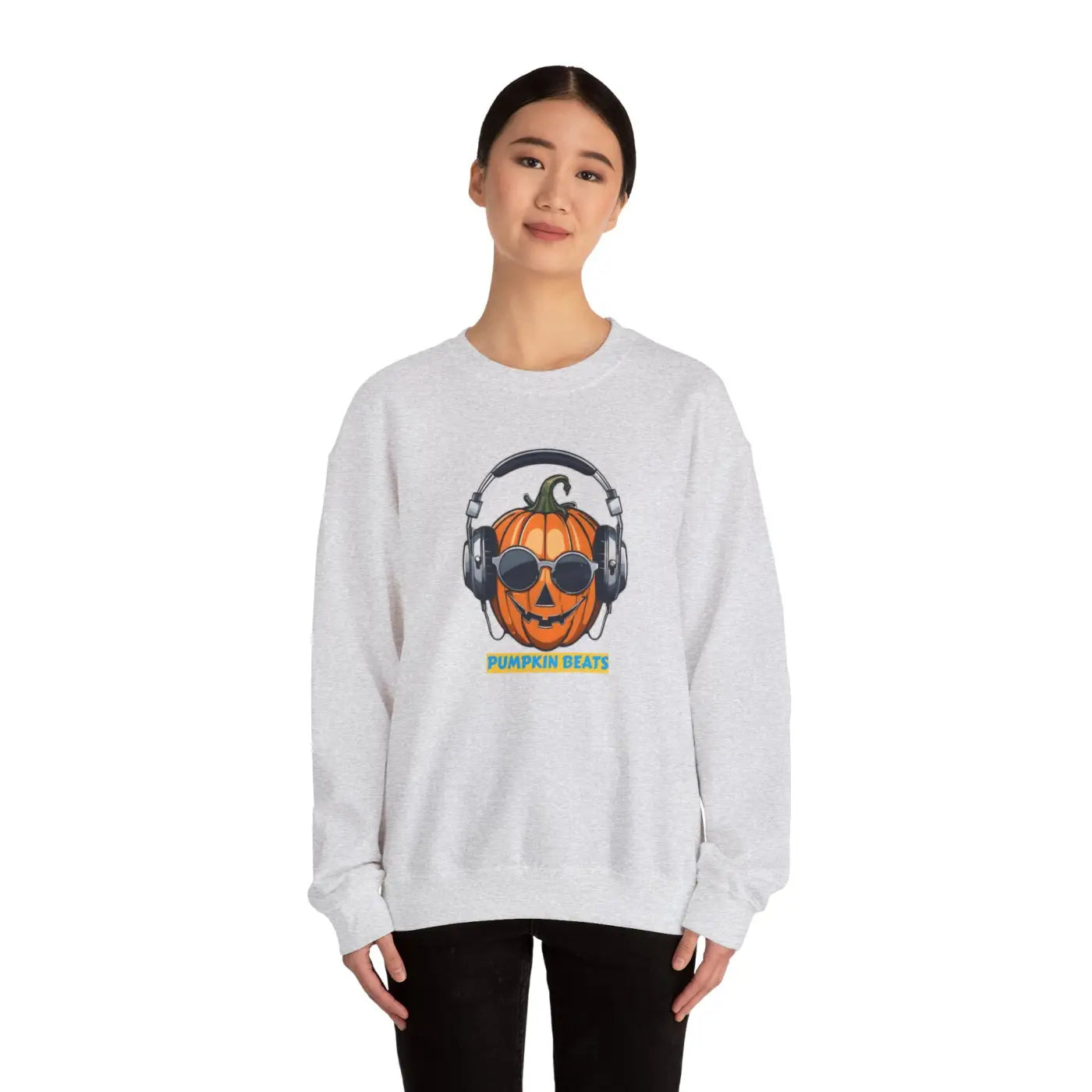 Pumpkin Beats Jack O Lantern Headphone Sweatshirt - Halloween - DipaliZ