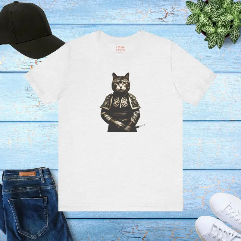 Japanese Samurai Cat Unisex Jersey Short Sleeve Tee - DipaliZ