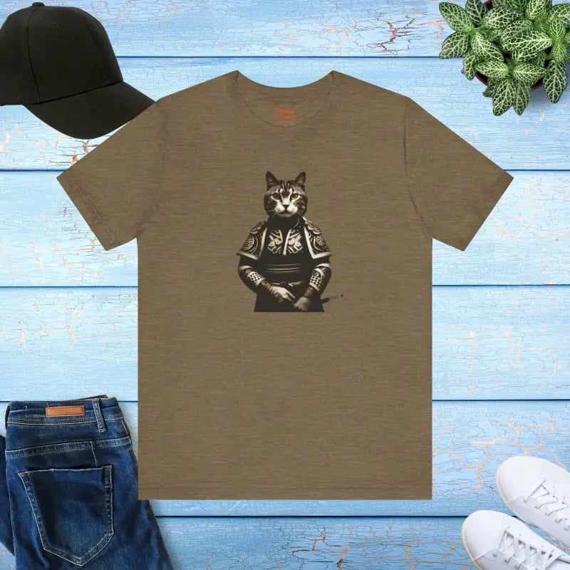 Japanese Samurai Cat Unisex Jersey Short Sleeve Tee - DipaliZ