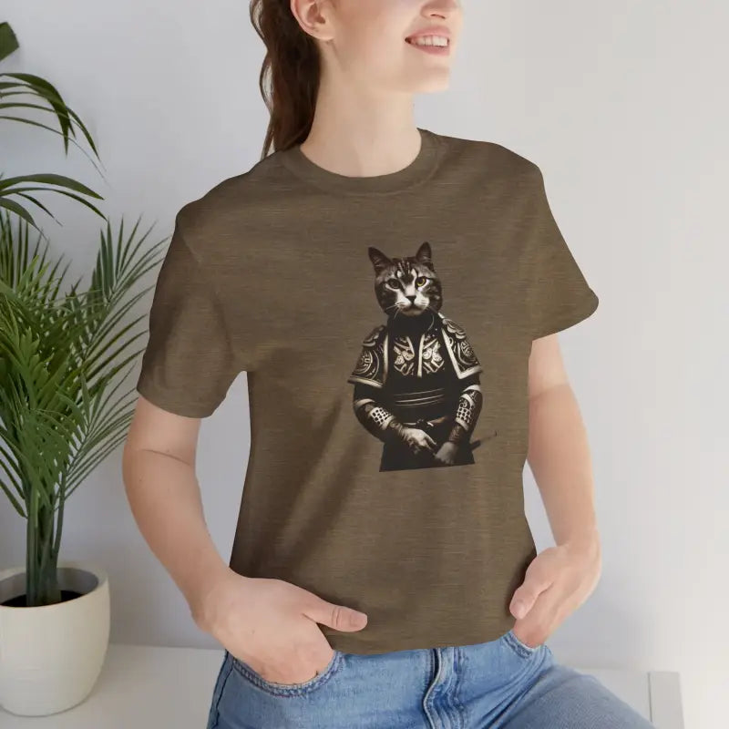 Japanese Samurai Cat Unisex Jersey Short Sleeve Tee - DipaliZ