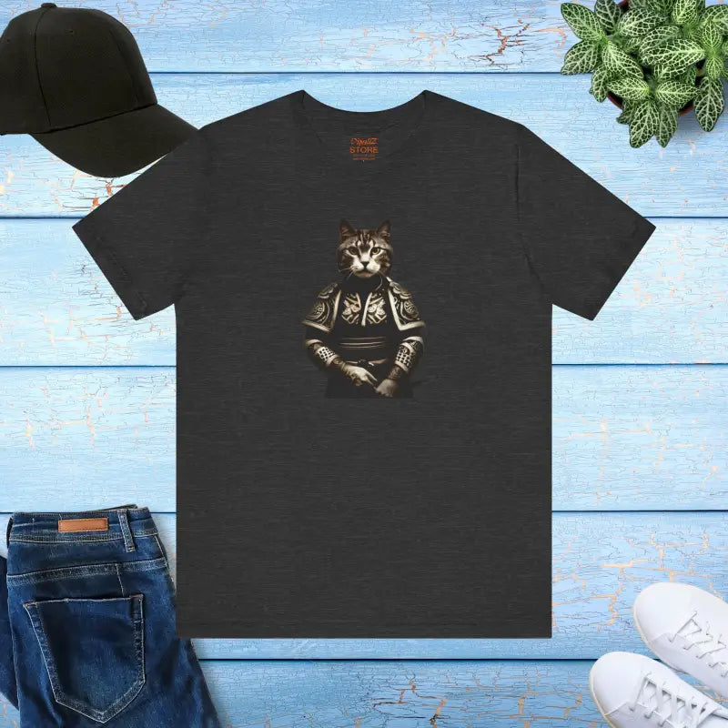 Japanese Samurai Cat Unisex Jersey Short Sleeve Tee - DipaliZ