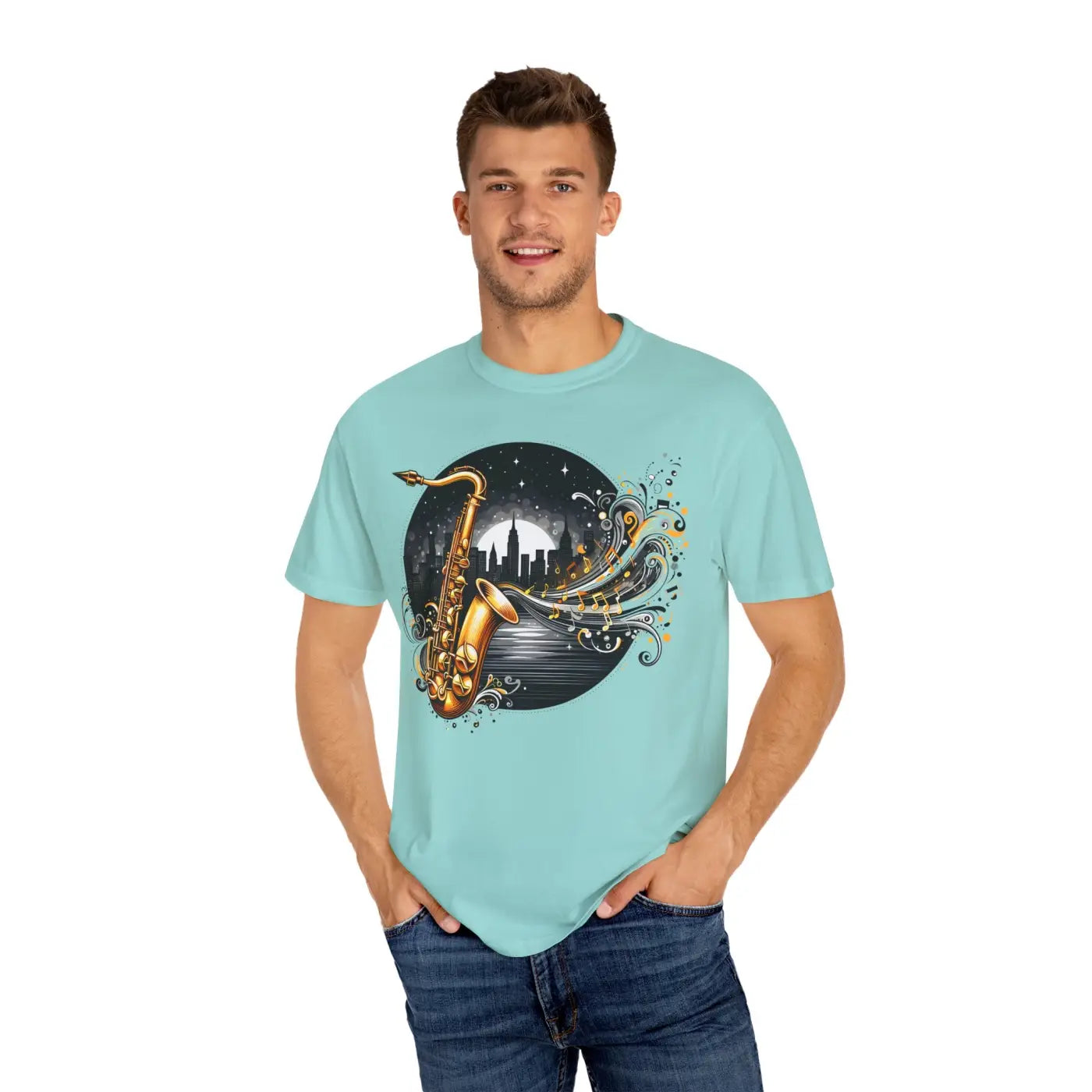 Unisex Garment-Dyed T-Shirt - Musical Art Design - DipaliZ