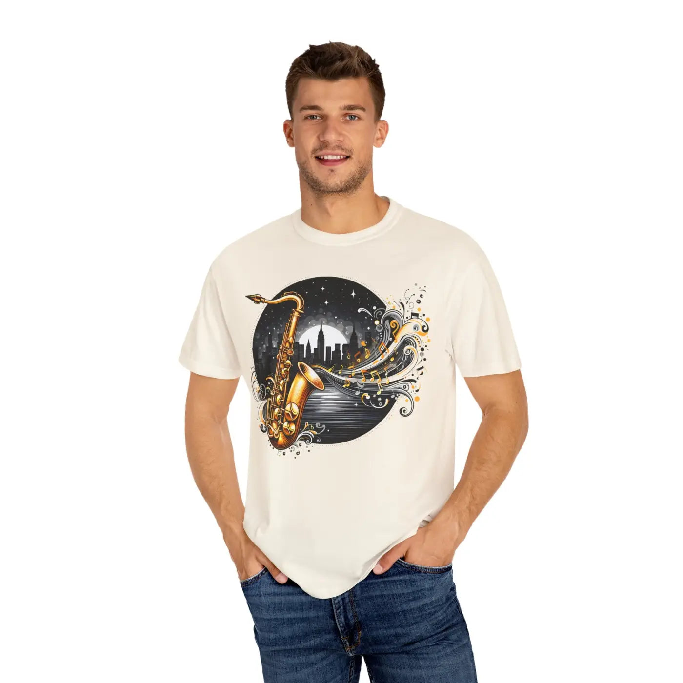 Unisex Garment-Dyed T-Shirt - Musical Art Design - DipaliZ