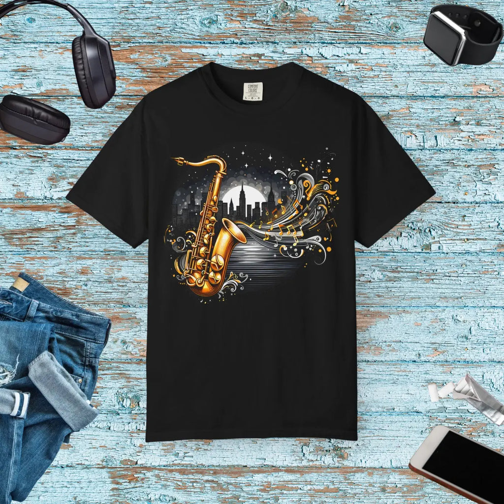 Unisex Garment-Dyed T-Shirt - Musical Art Design - DipaliZ