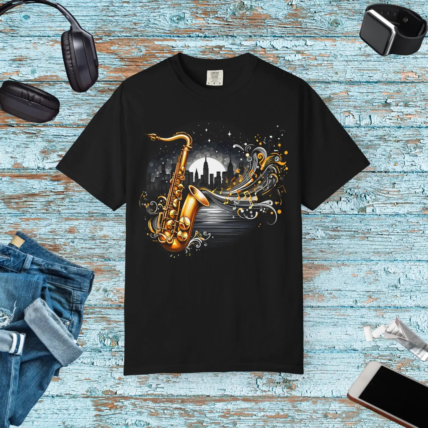 Unisex Garment-Dyed T-Shirt - Musical Art Design - DipaliZ