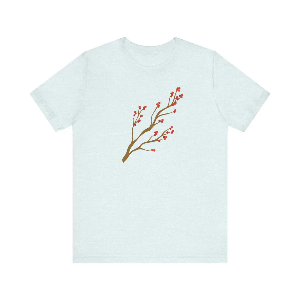 Red Flower Tee - Bold Floral Jersey Short Sleeve - DipaliZ
