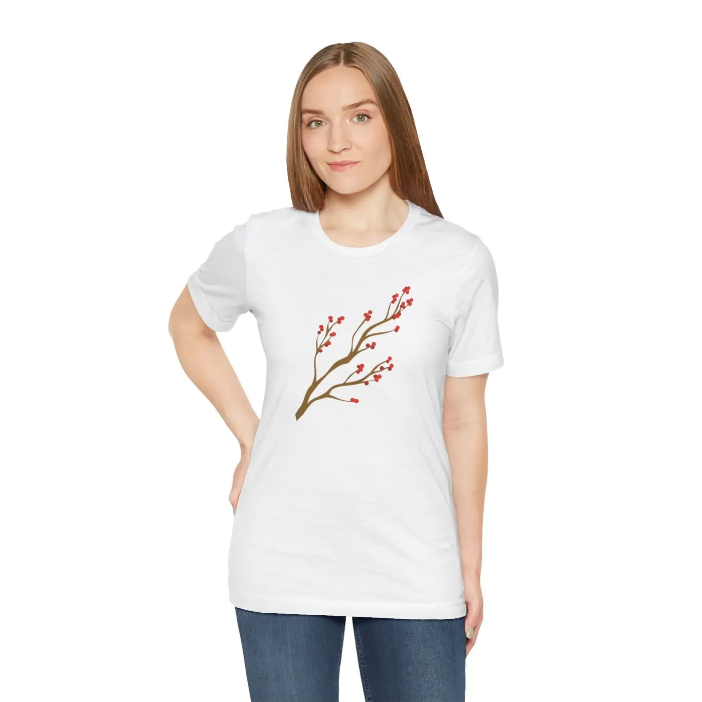Red Flower Tee - Bold Floral Jersey Short Sleeve - DipaliZ