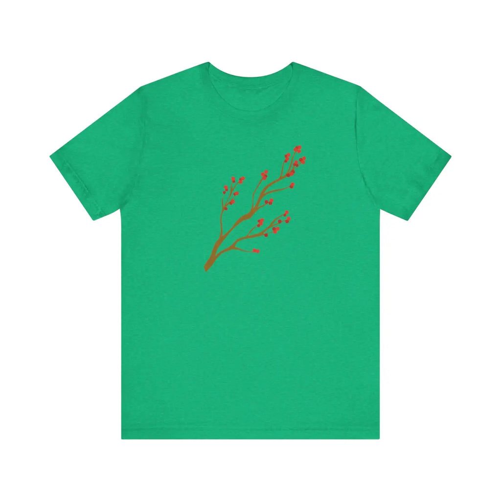 Red Flower Tee - Bold Floral Jersey Short Sleeve - DipaliZ