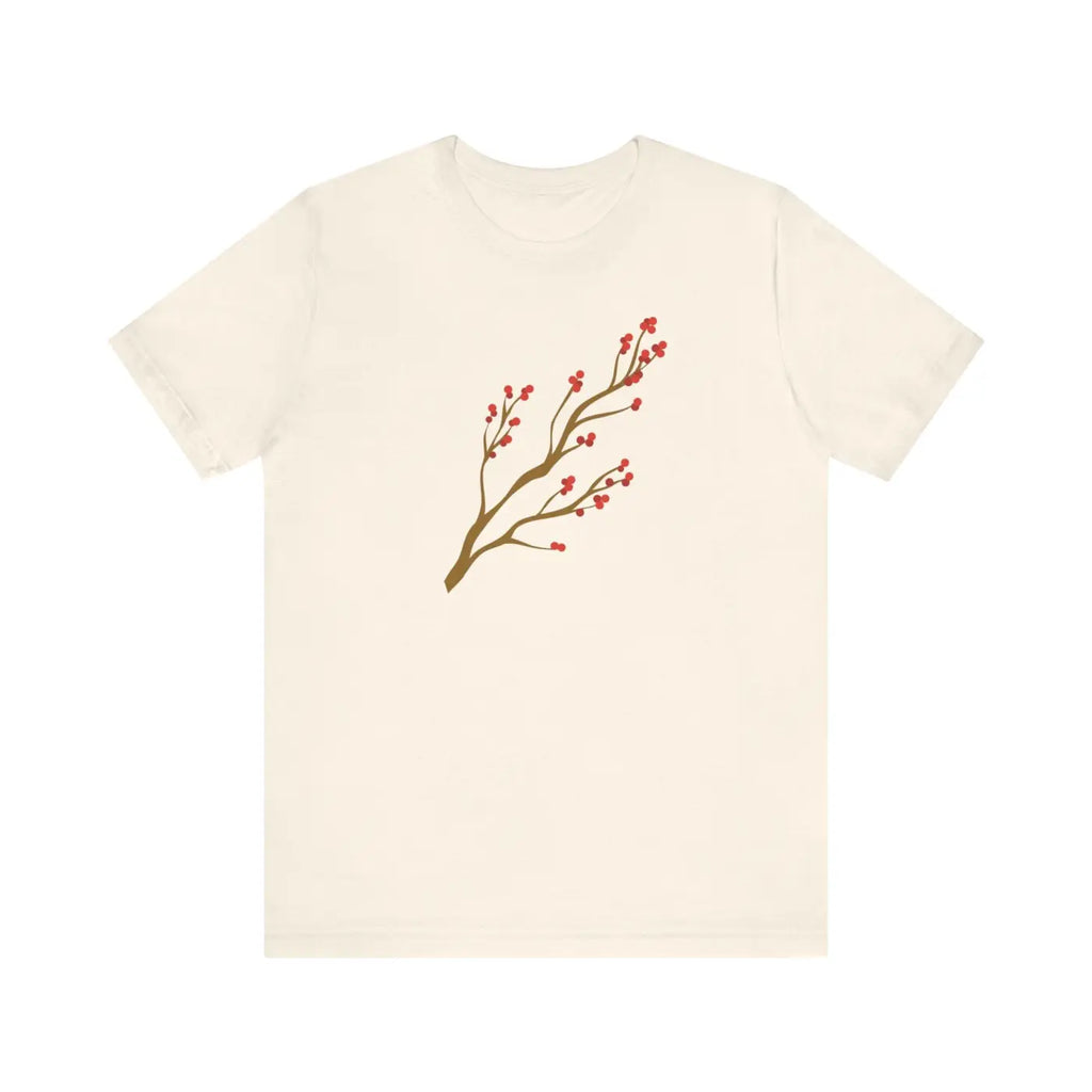 Red Flower Tee - Bold Floral Jersey Short Sleeve - DipaliZ
