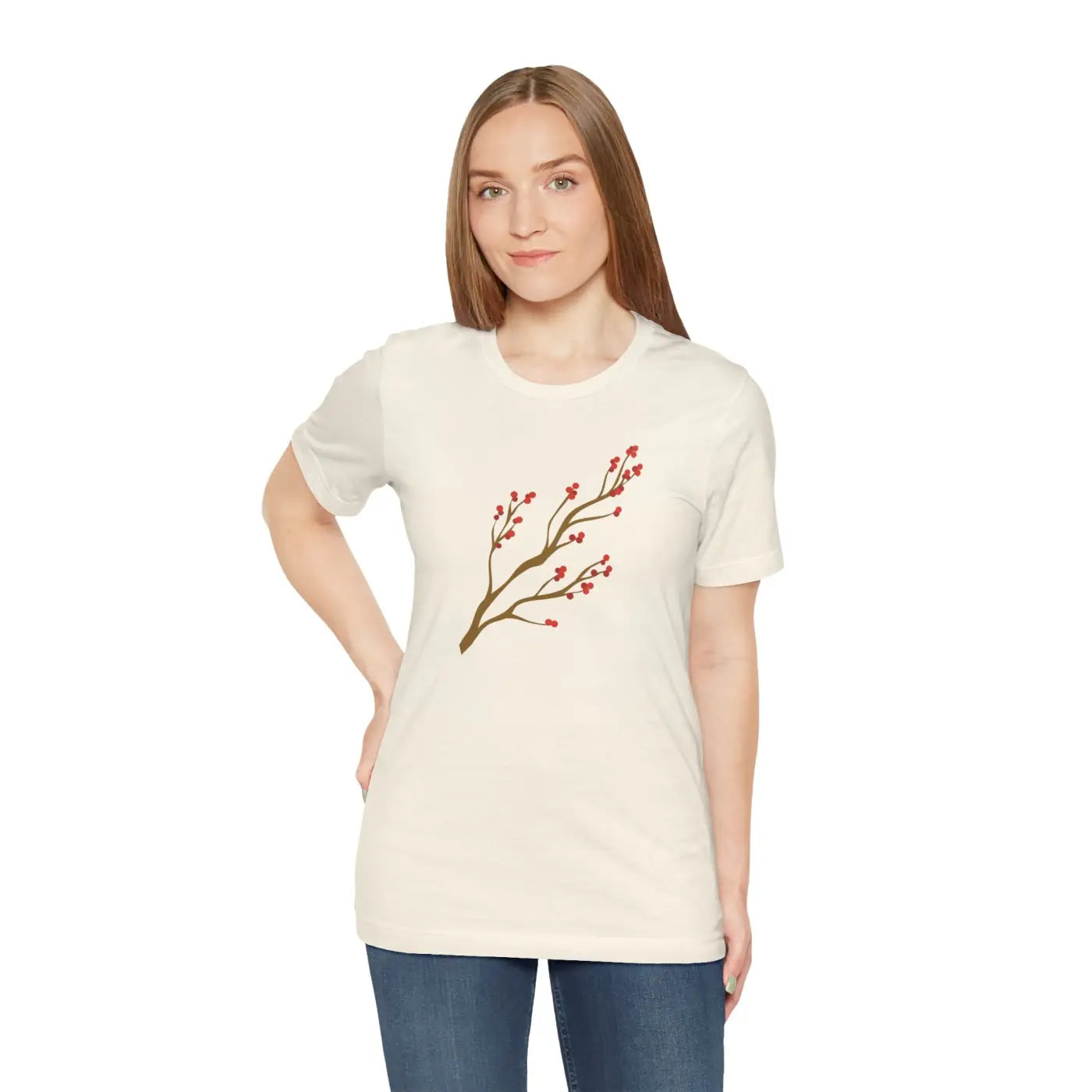 Red Flower Tee - Bold Floral Jersey Short Sleeve - DipaliZ