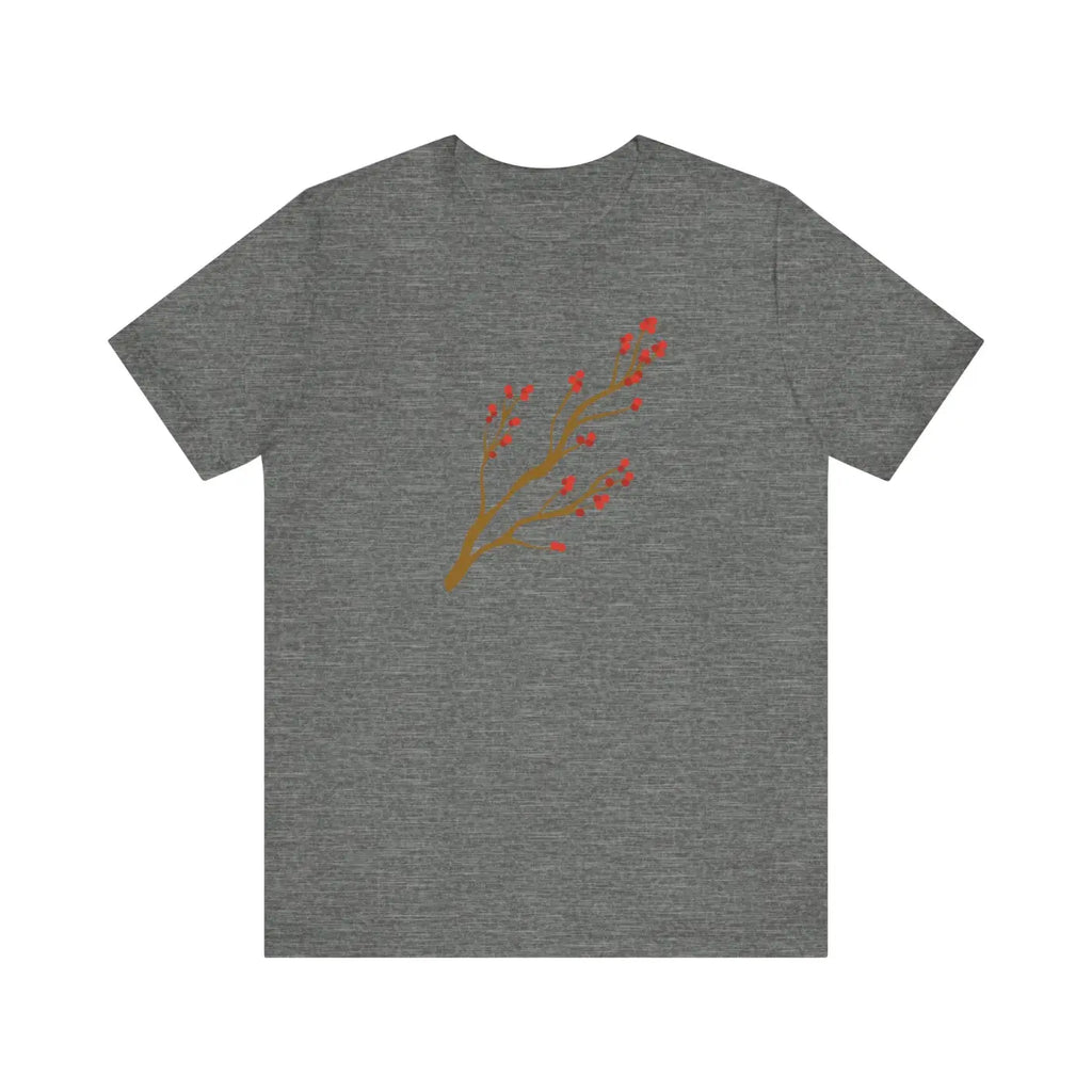 Red Flower Tee - Bold Floral Jersey Short Sleeve - DipaliZ