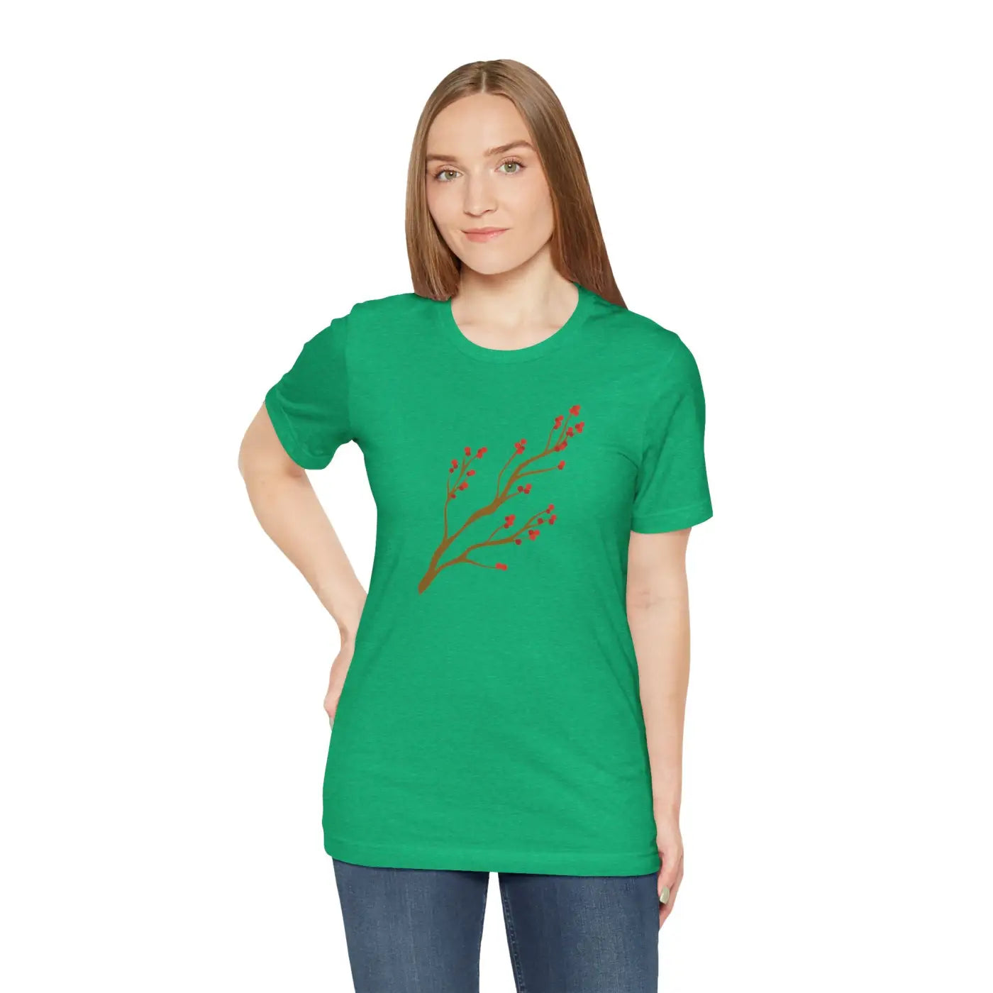 Red Flower Tee - Bold Floral Jersey Short Sleeve - DipaliZ