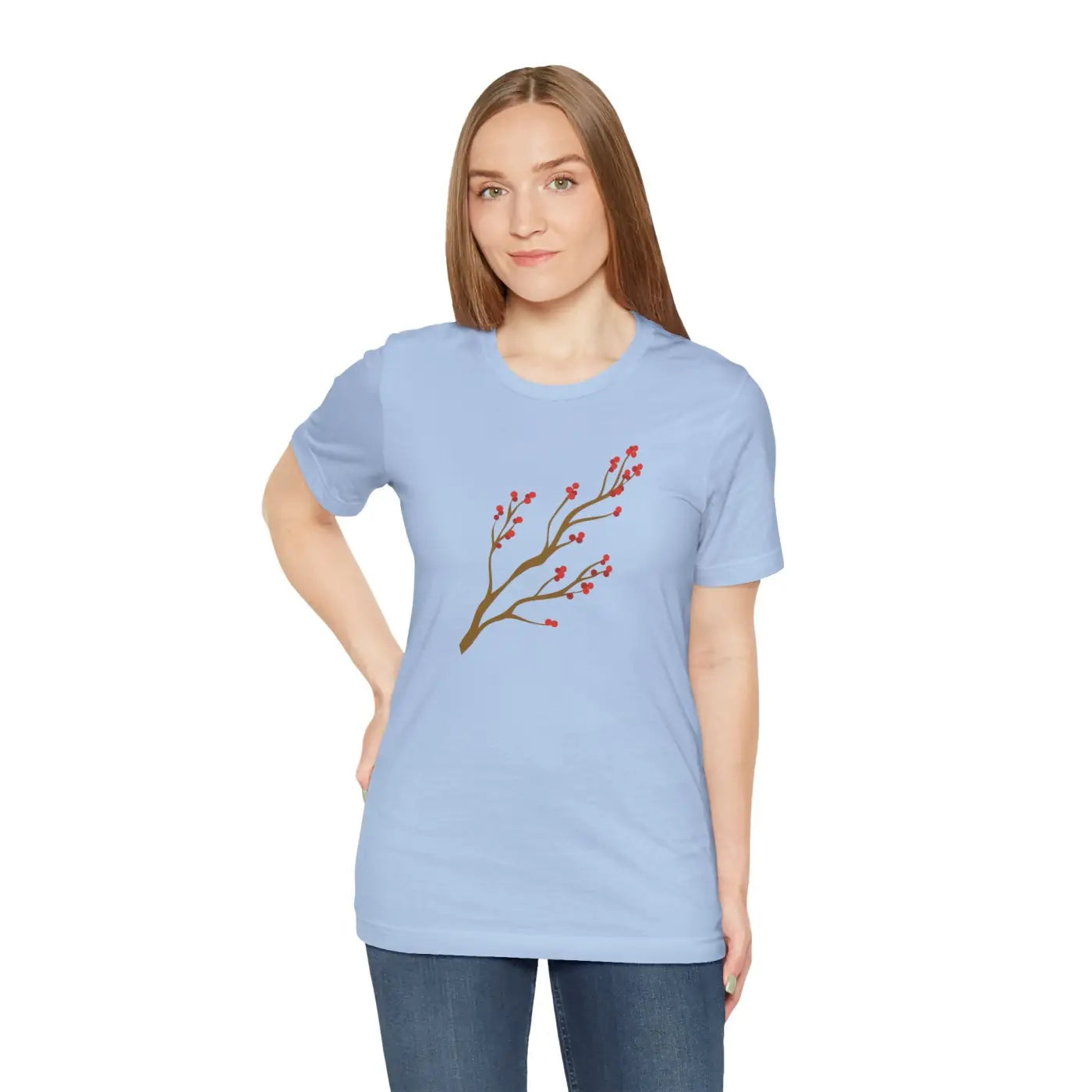 Red Flower Tee - Bold Floral Jersey Short Sleeve - DipaliZ