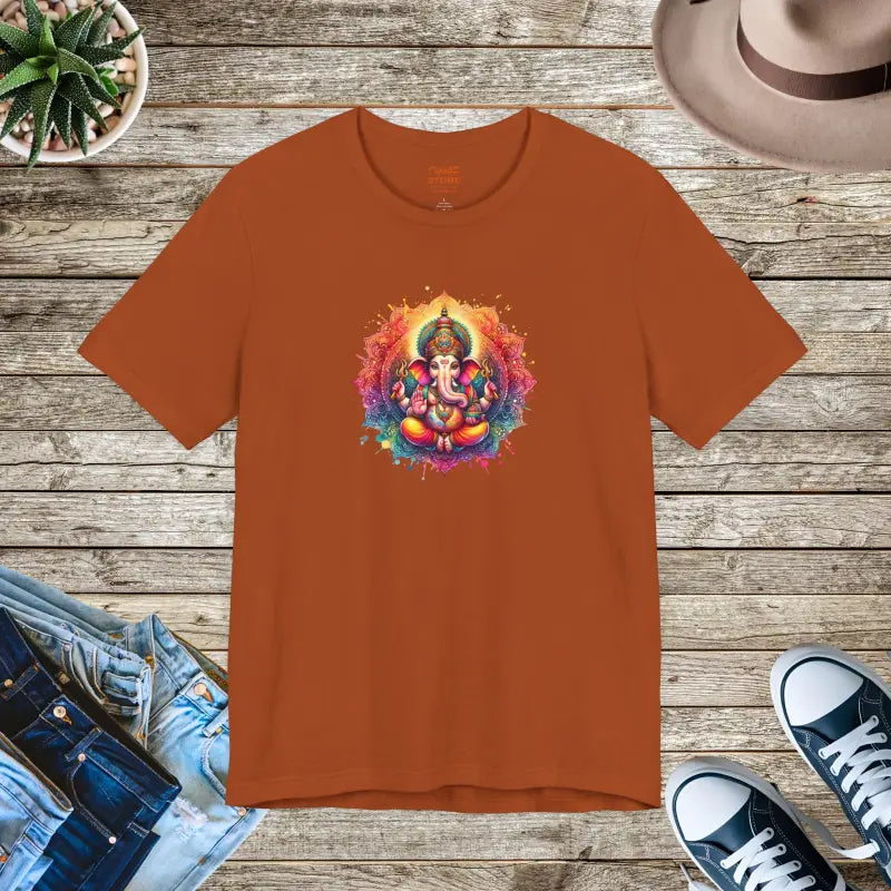 Lord Ganesha Jersey Short Sleeve Tee - Unisex Fit - DipaliZ