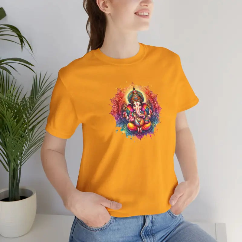 Lord Ganesha Jersey Short Sleeve Tee - Unisex Fit - DipaliZ