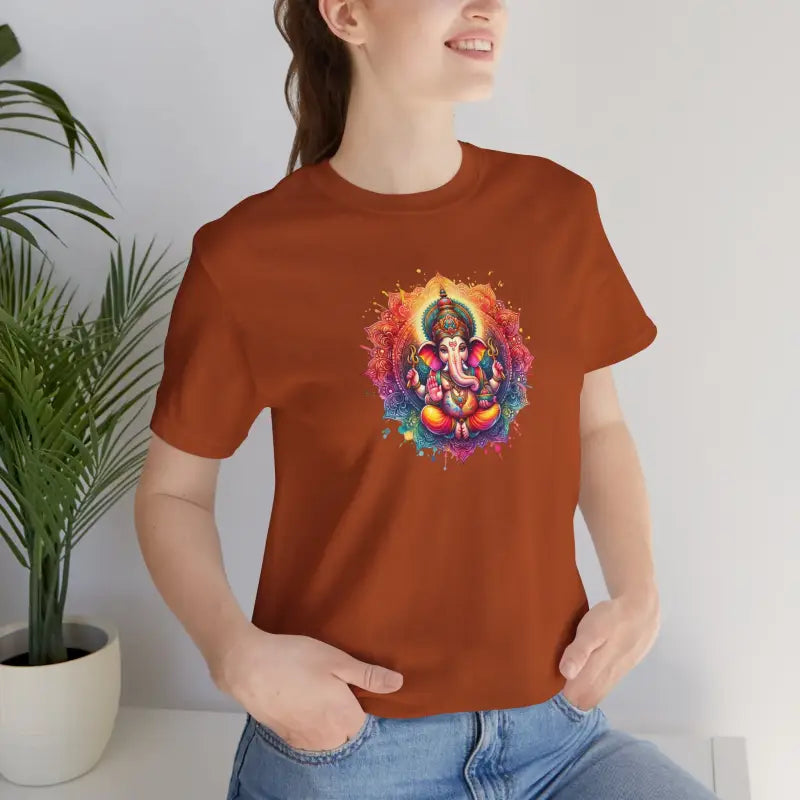 Lord Ganesha Jersey Short Sleeve Tee - Unisex Fit - DipaliZ