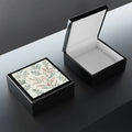 Luxury Dual-Hinge Jewelry Safe - Glossy Finish Leafy Design - DipaliZ