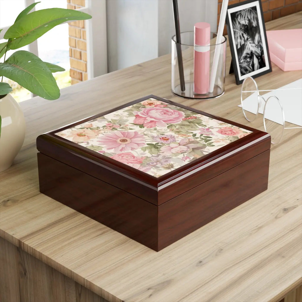 Peony Flower Jewelry Box - Dual Hinges Multiple Colors - DipaliZ