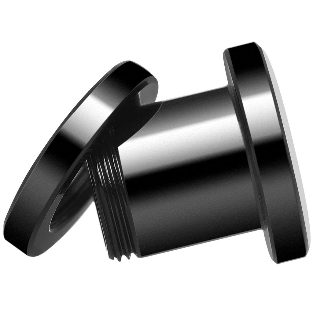 Undead Bride and Groom Halloween Black Anodized Plug Set 0G