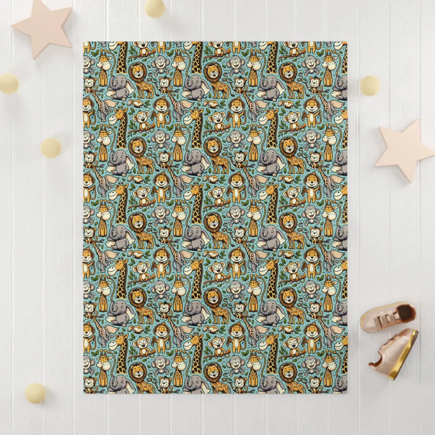 Jungle Animals Fleece Baby Blanket - Soft Nursery Essential - DipaliZ