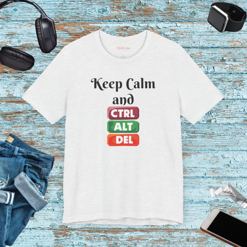 Comfy Unisex Jersey Tee - Ctrl Alt Del Tech Design - DipaliZ