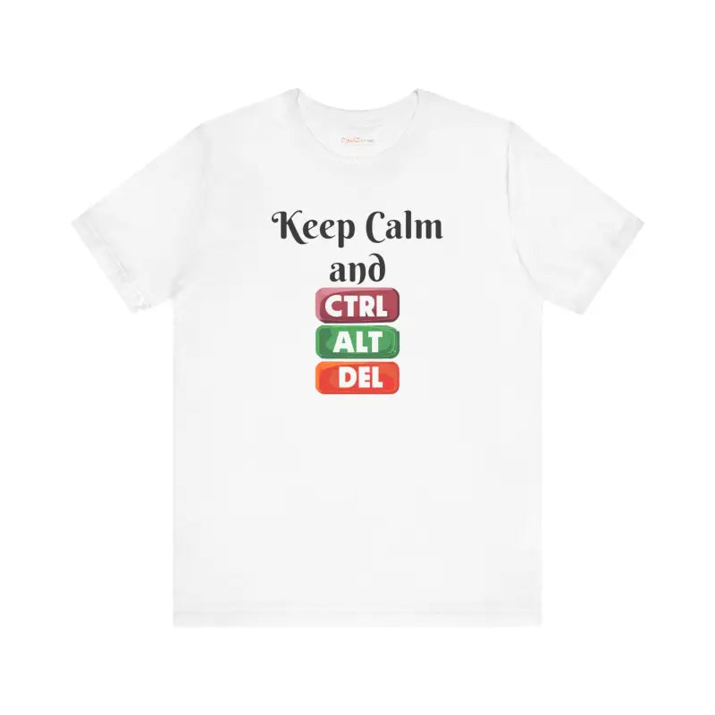 Comfy Unisex Jersey Tee - Ctrl Alt Del Tech Design - DipaliZ