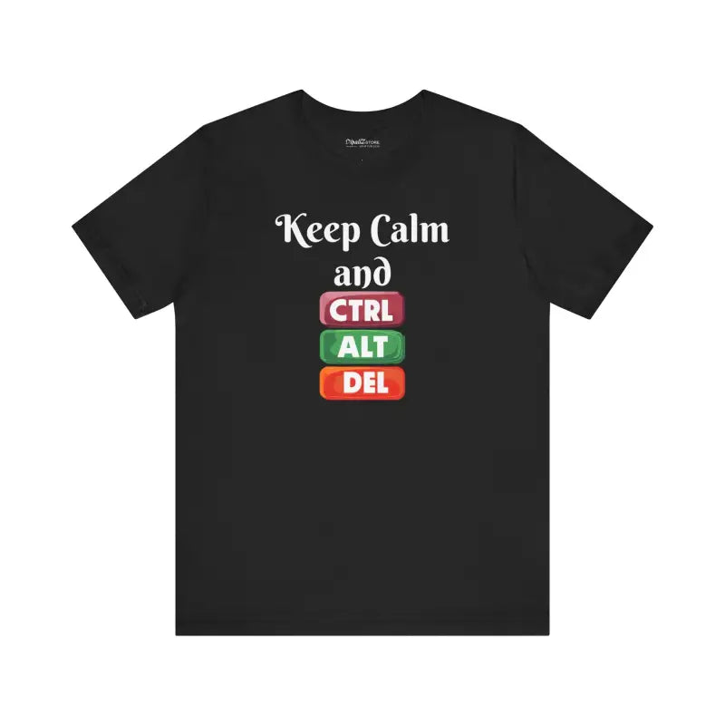 Comfy Unisex Jersey Tee - Ctrl Alt Del Tech Design - DipaliZ
