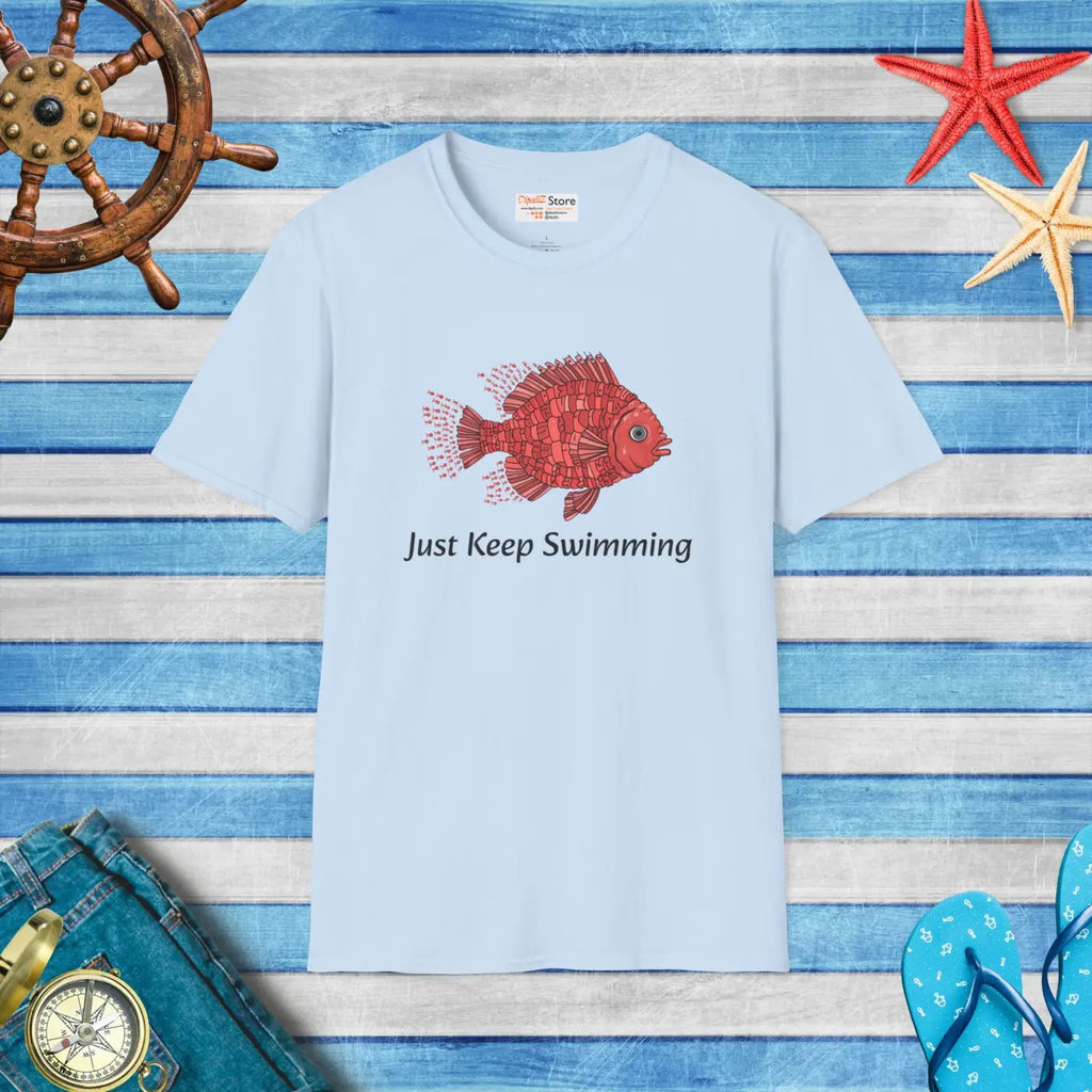 Swimming Unisex Softstyle Tee - Ultimate Comfort Style - DipaliZ