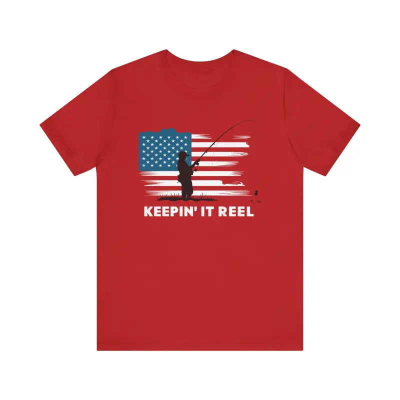 Patriotic Stars and Stripes Tee - Independence Day Fishing - DipaliZ