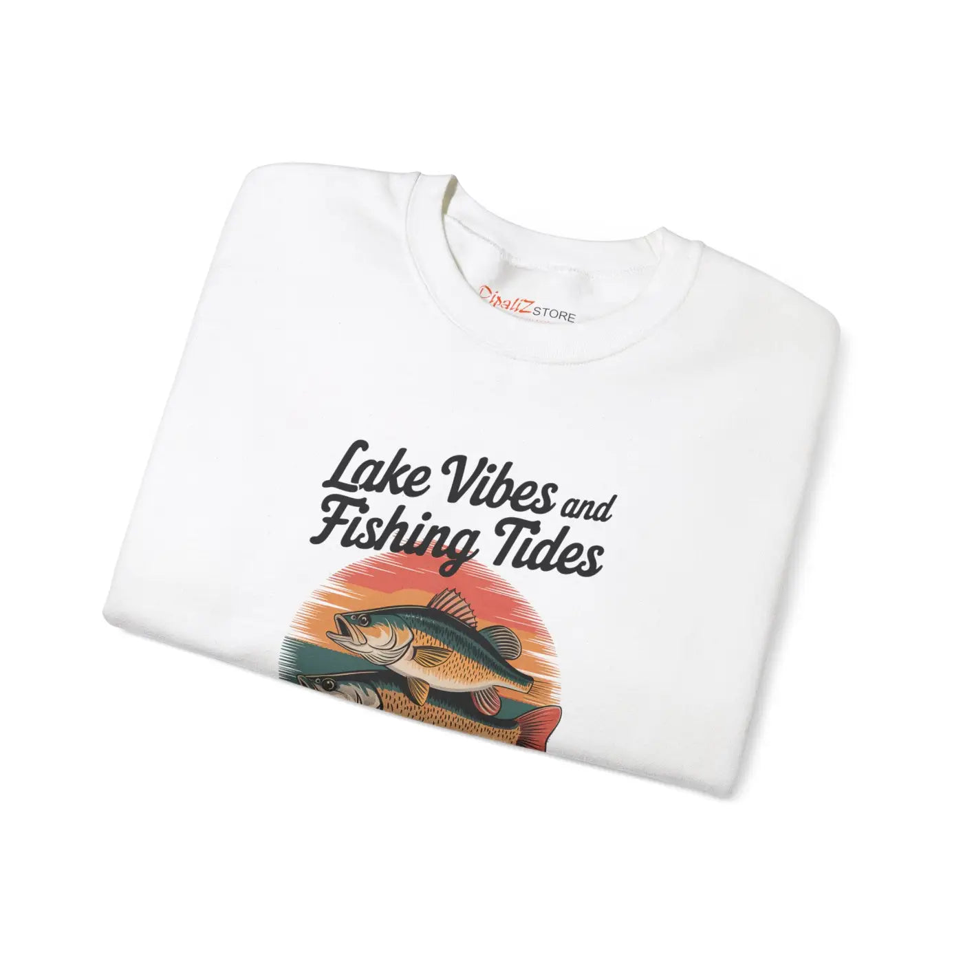Lake Vibes Heavy Blend Crewneck - Fishing Days Comfort - DipaliZ