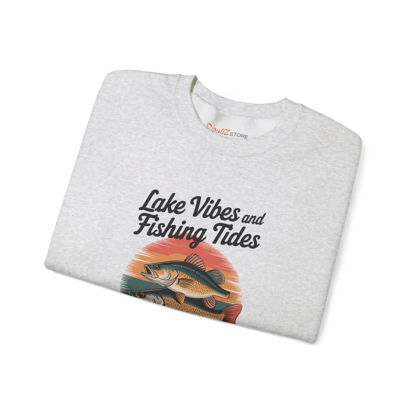 Lake Vibes Heavy Blend Crewneck - Fishing Days Comfort - DipaliZ