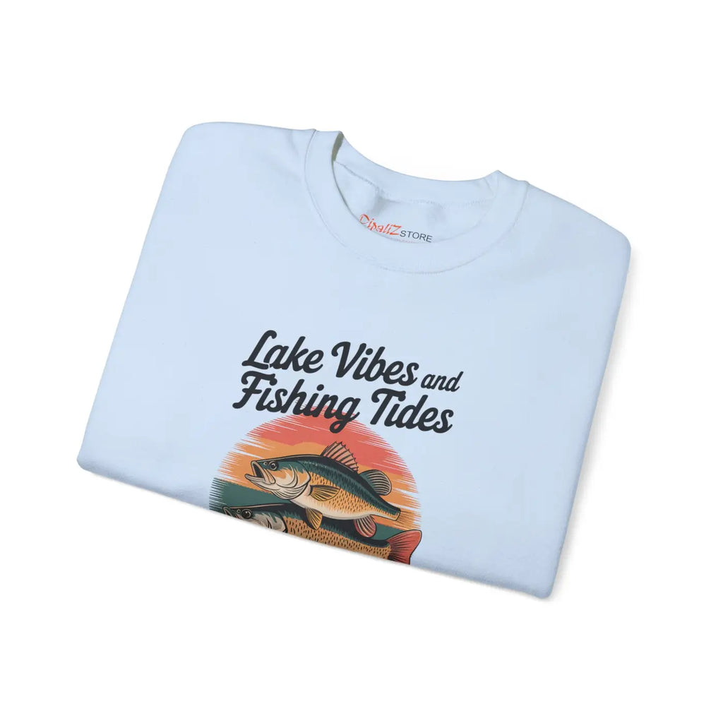 Lake Vibes Heavy Blend Crewneck - Fishing Days Comfort - DipaliZ
