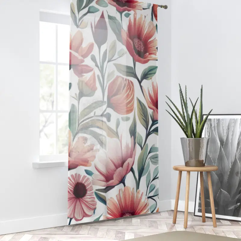 Vibrant Window Curtain - Large Colorful Flowers Design - DipaliZ