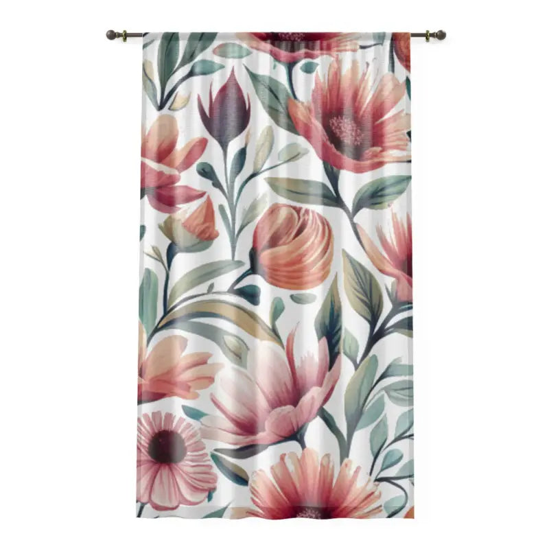 Vibrant Window Curtain - Large Colorful Flowers Design - DipaliZ