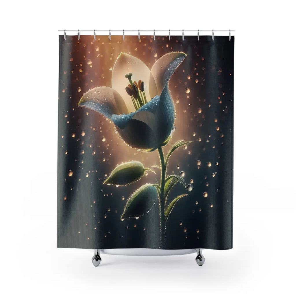 Large Flower Shower Curtains - Abstract Pattern Polyester - DipaliZ