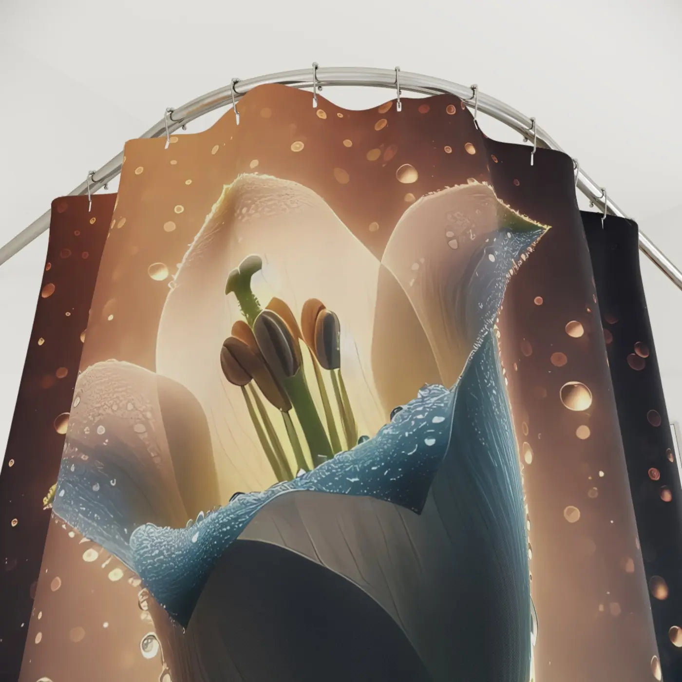 Large Flower Shower Curtains - Abstract Pattern Polyester - DipaliZ