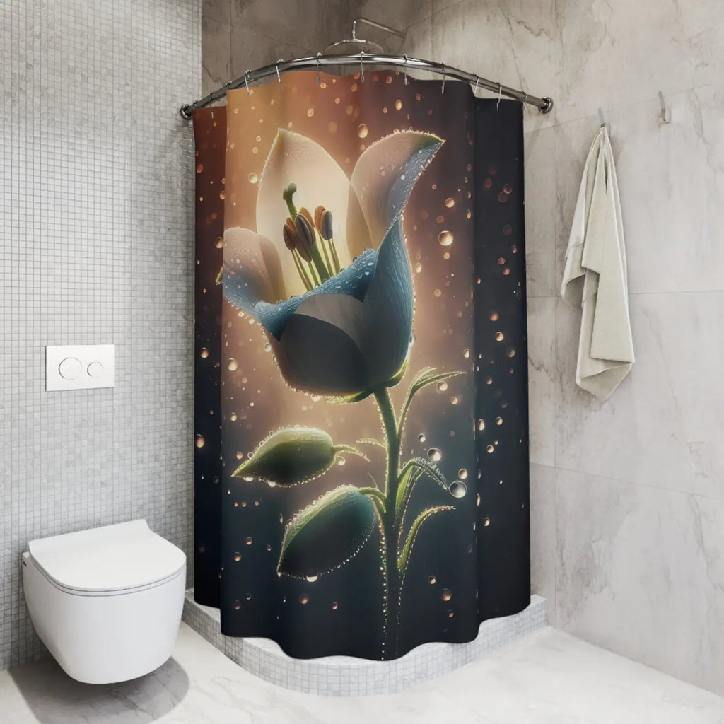 Large Flower Shower Curtains - Abstract Pattern Polyester - DipaliZ
