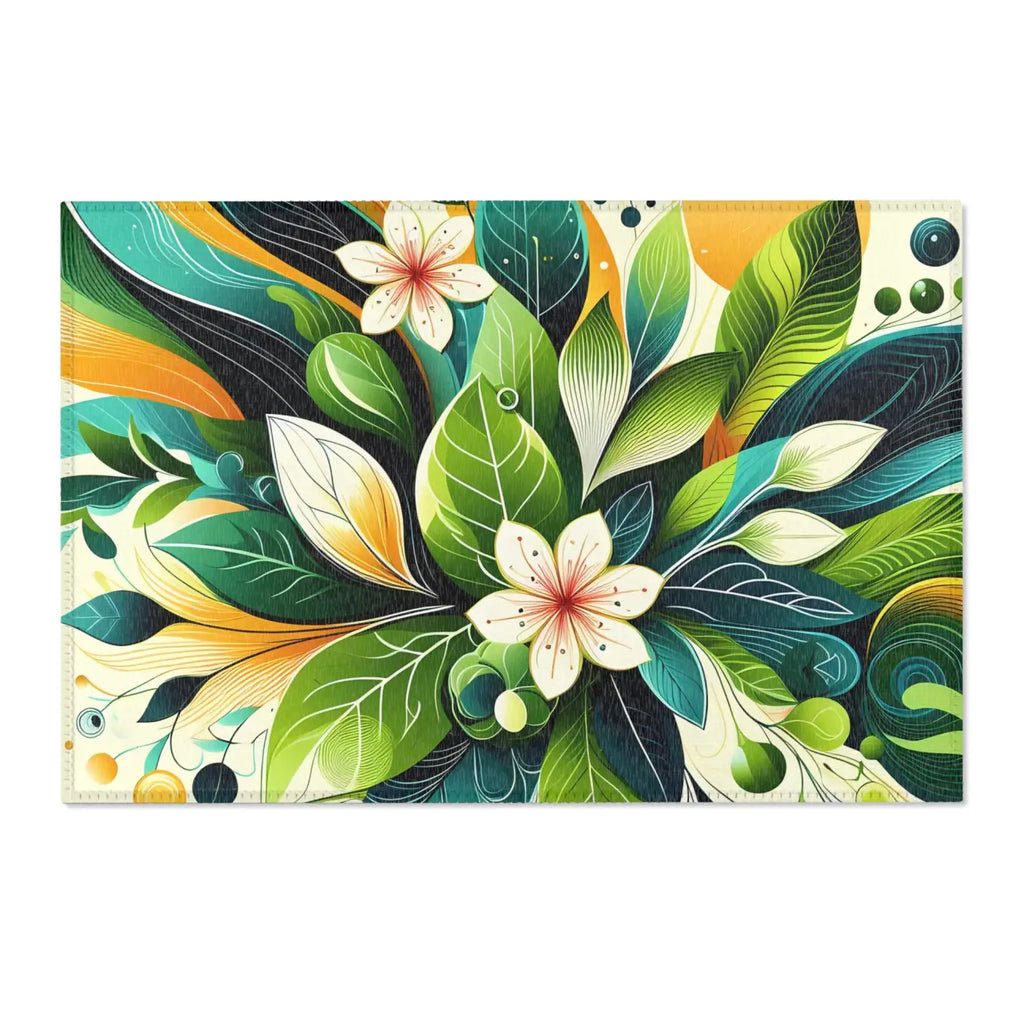 Floral Area Rugs - Large Leaf Designs for Living Spaces - DipaliZ