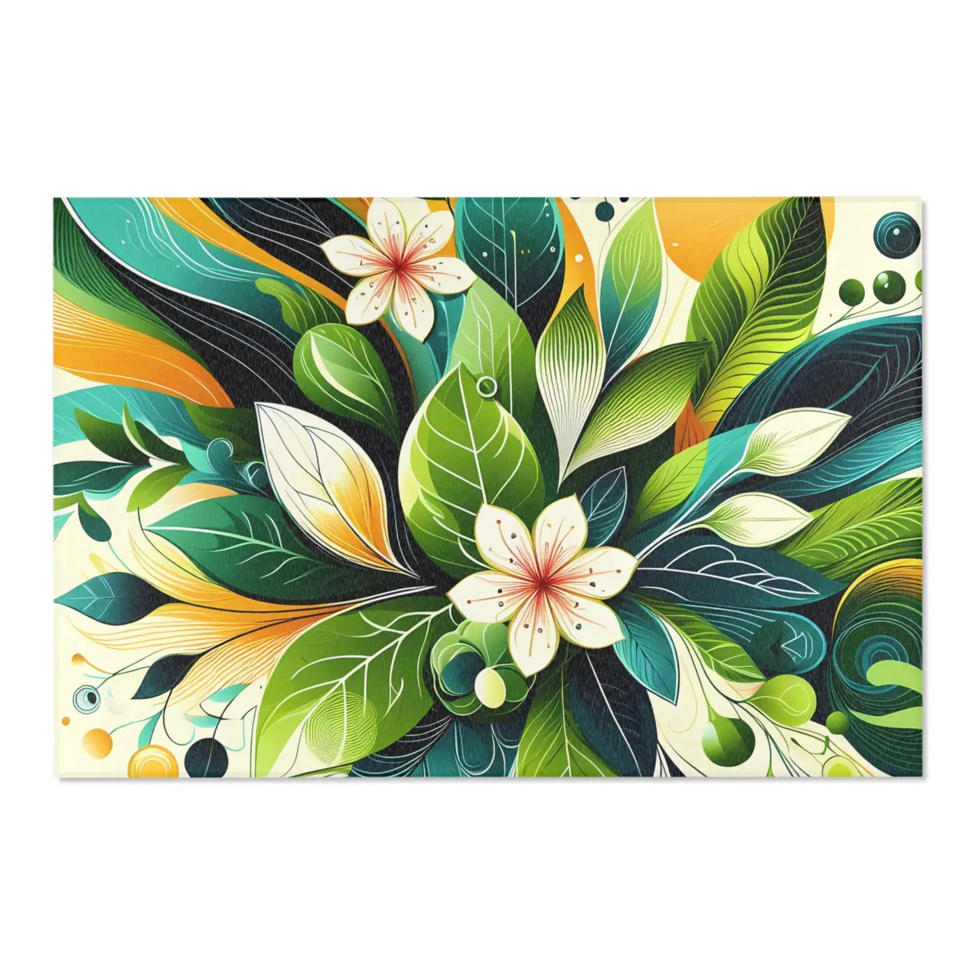 Floral Area Rugs - Large Leaf Designs for Living Spaces - DipaliZ