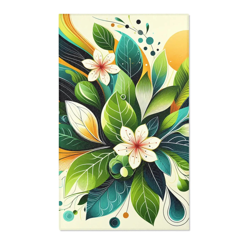Floral Area Rugs - Large Leaf Designs for Living Spaces - DipaliZ