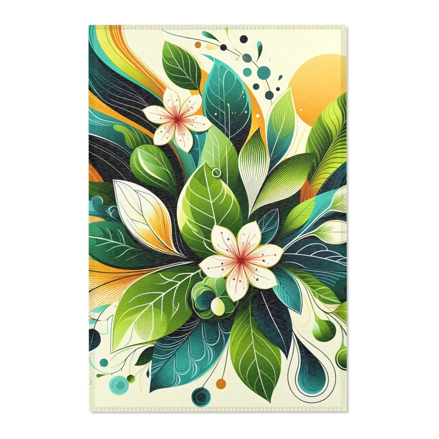 Floral Area Rugs - Large Leaf Designs for Living Spaces - DipaliZ