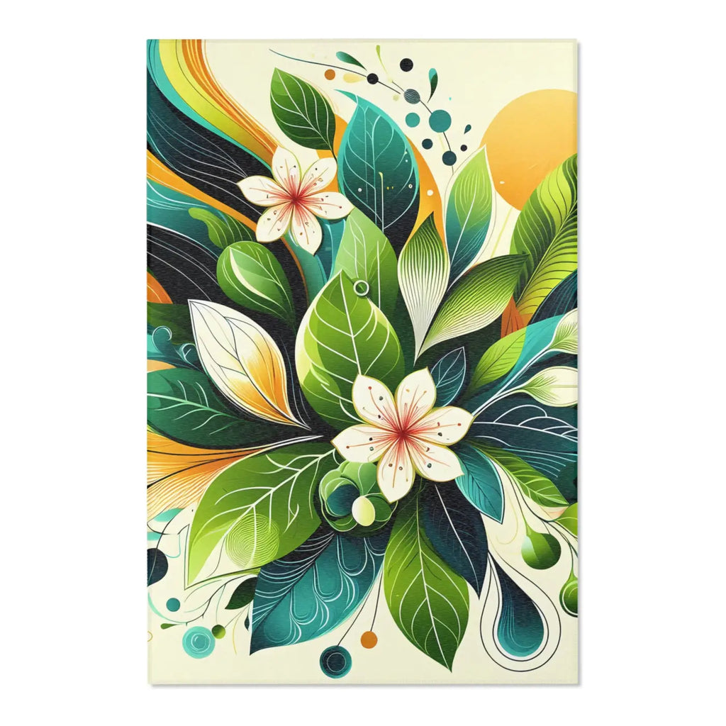Floral Area Rugs - Large Leaf Designs for Living Spaces - DipaliZ