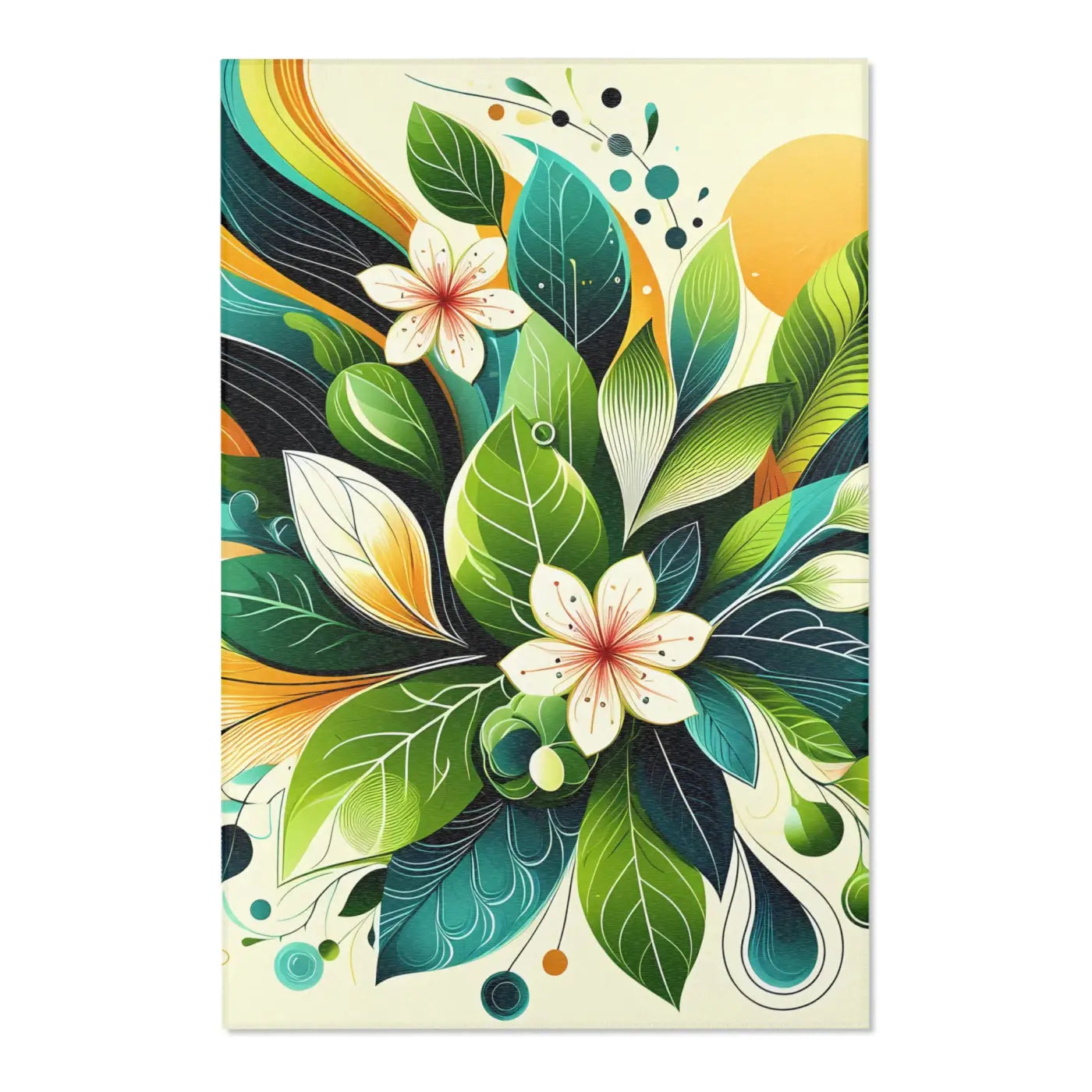 Floral Area Rugs - Large Leaf Designs for Living Spaces - DipaliZ