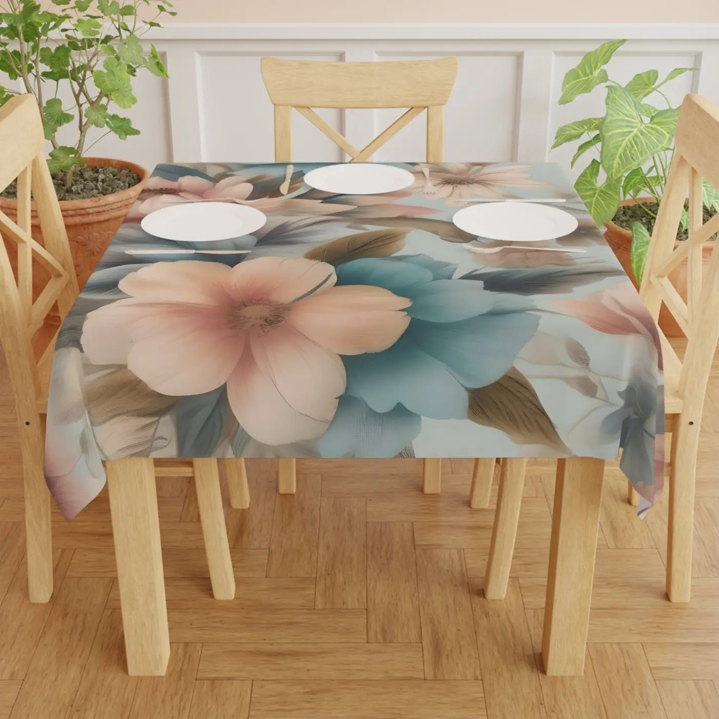 Large Flowers Tablecloth - Vibrant Dining Decor - DipaliZ