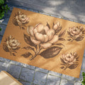 Large Magnolia Tufted Coir Doormat - Elegant Flower Design - DipaliZ