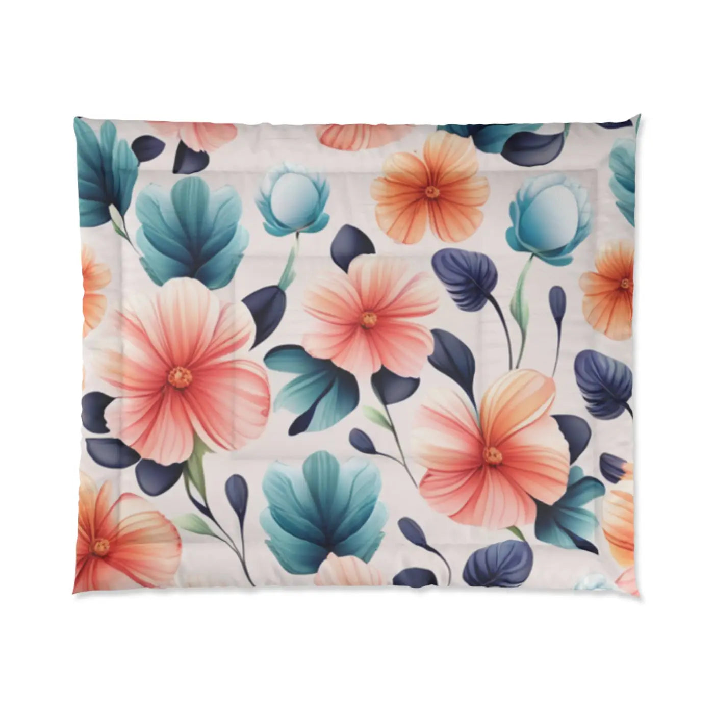 Cozy Comforter - Large Pastel Flowers Pattern - DipaliZ
