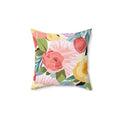 Polyester Square Pillow - Large Pastel Flowers Design - DipaliZ
