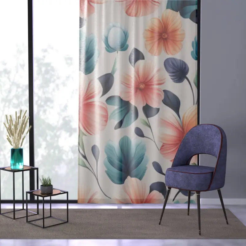 Large Pastel Flowers Curtains - Dreamy Home Decor - DipaliZ